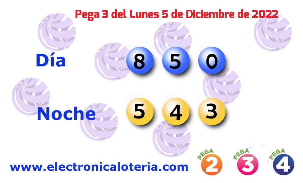 Pega 3 del Lunes 5 de Diciembre de 2022