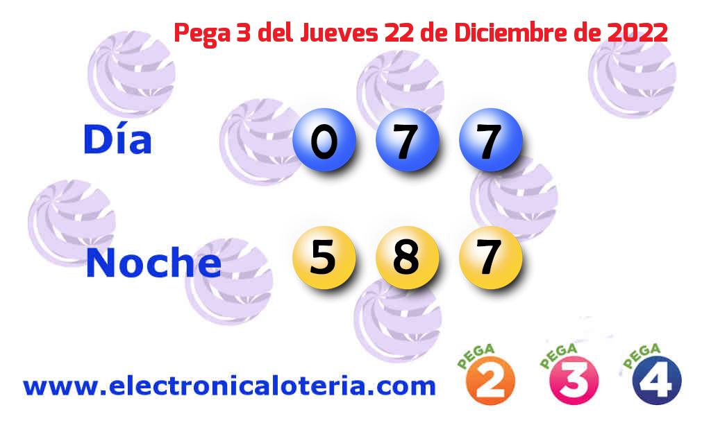 Pega 3 del Jueves 22 de Diciembre de 2022