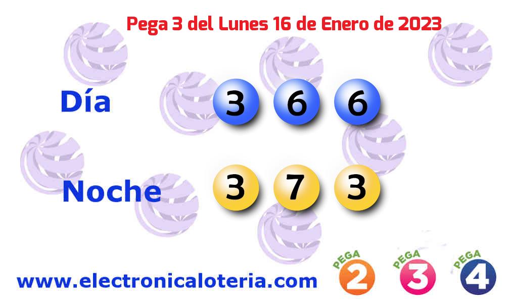 Pega 3 del Lunes 16 de Enero de 2023