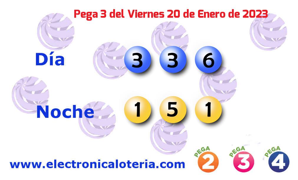 Pega 3 del Viernes 20 de Enero de 2023