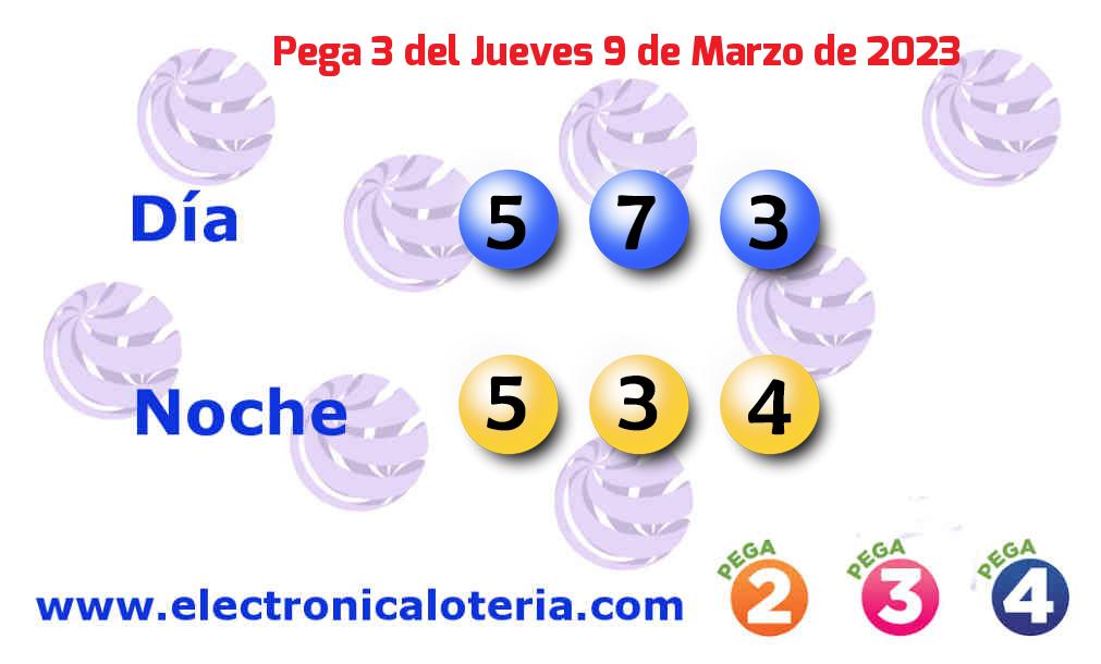 Pega 3 del Jueves 9 de Marzo de 2023