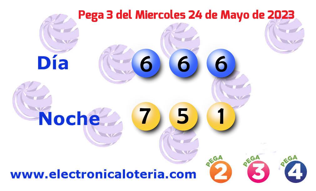 Pega 3 del Miércoles 24 de Mayo de 2023