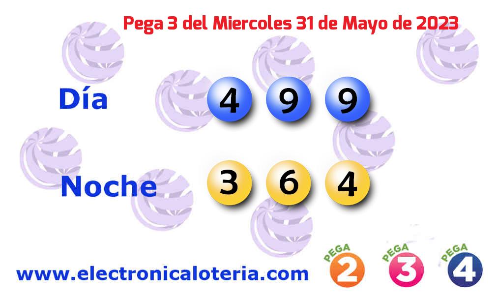 Pega 3 del Miércoles 31 de Mayo de 2023