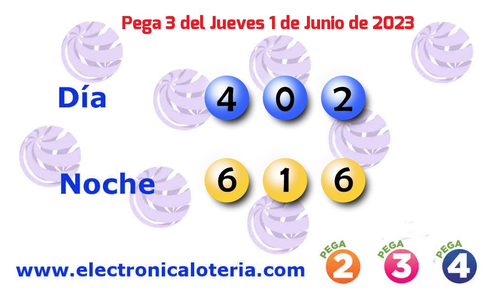 Pega 3 del Jueves 1 de Junio de 2023