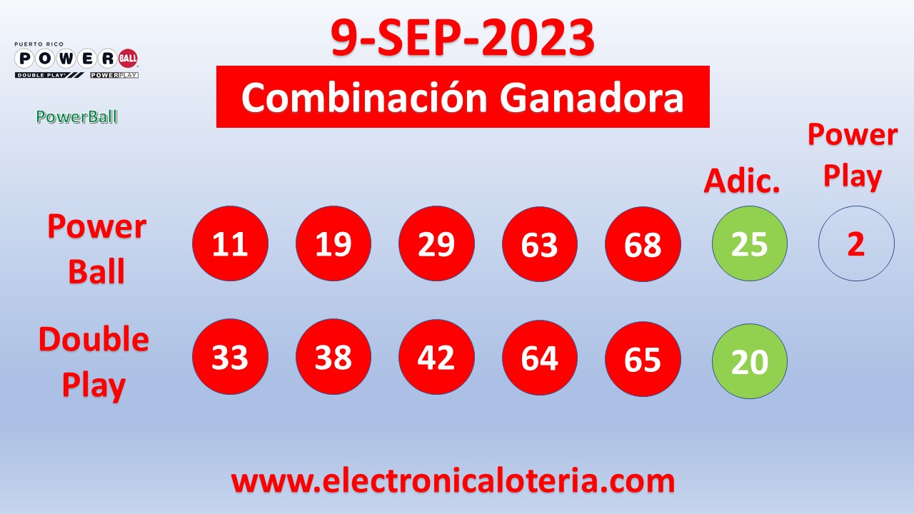Powerball del Sábado 9 de Septiembre de 2023