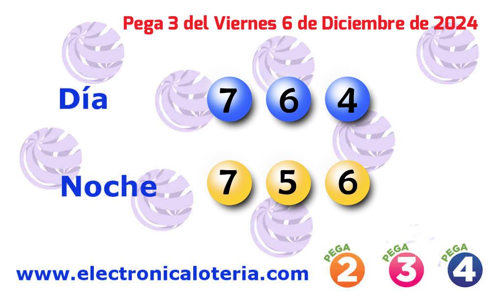 Pega 3 del Viernes 6 de Diciembre de 2024