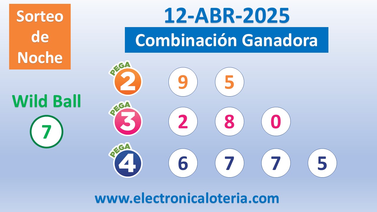 Pega 3 del Sábado 12 de Abril de 2025