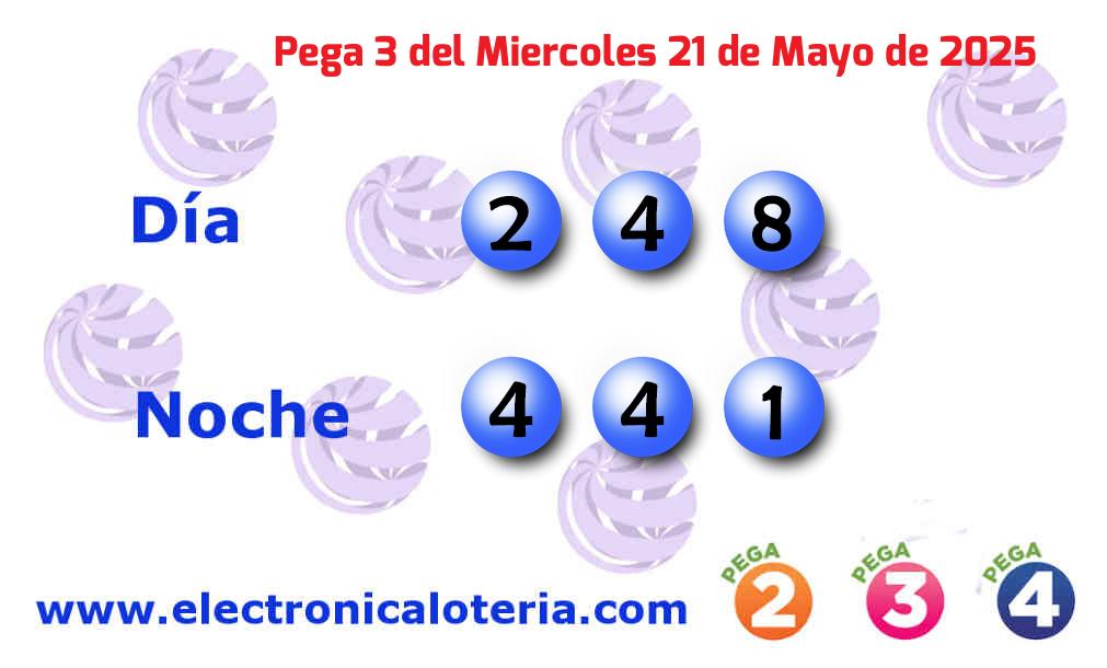 Pega 3 noche del Miércoles 21 de Mayo de 2025