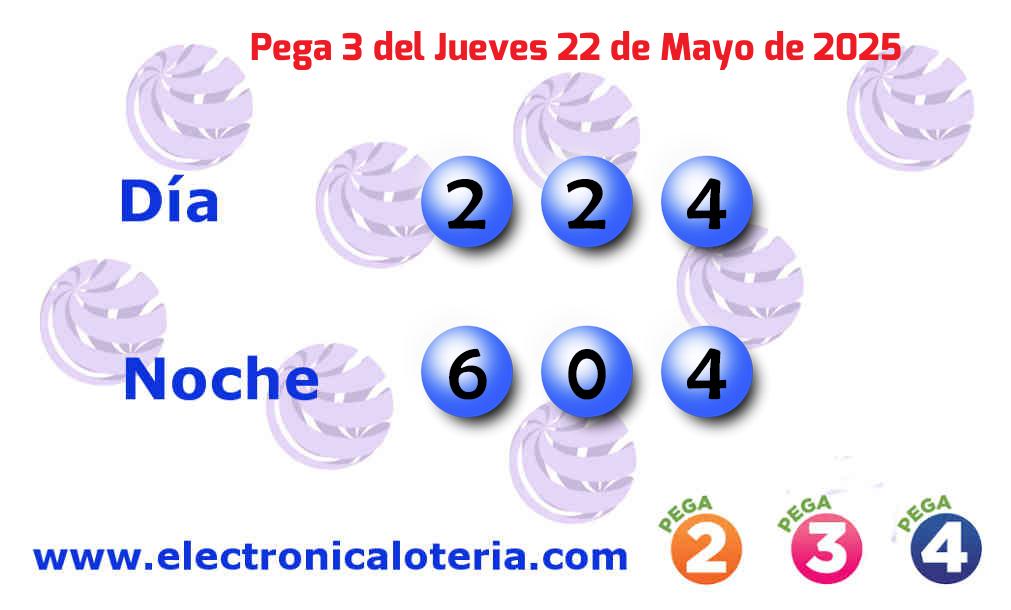 Pega 3 noche del Jueves 22 de Mayo de 2025