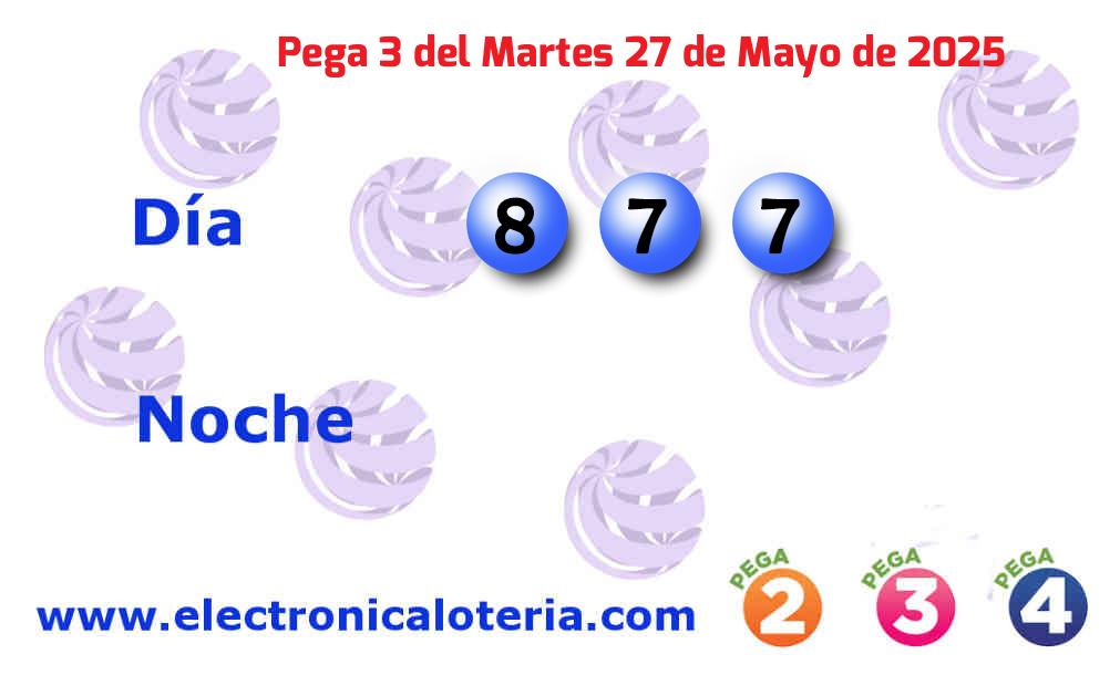 Pega 3 día del Martes 27 de Mayo de 2025