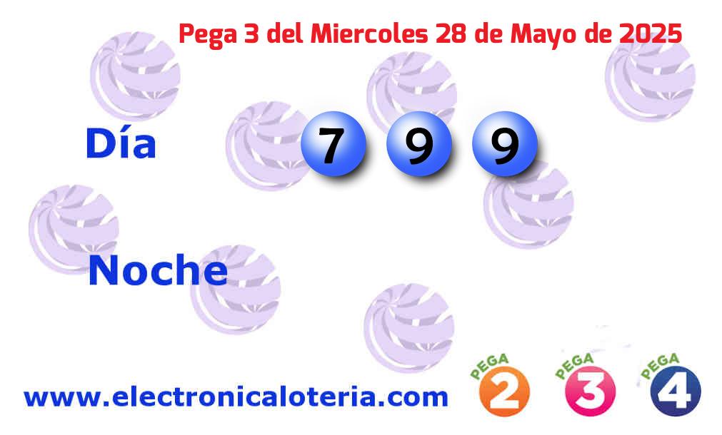 Pega 3 día del Miércoles 28 de Mayo de 2025