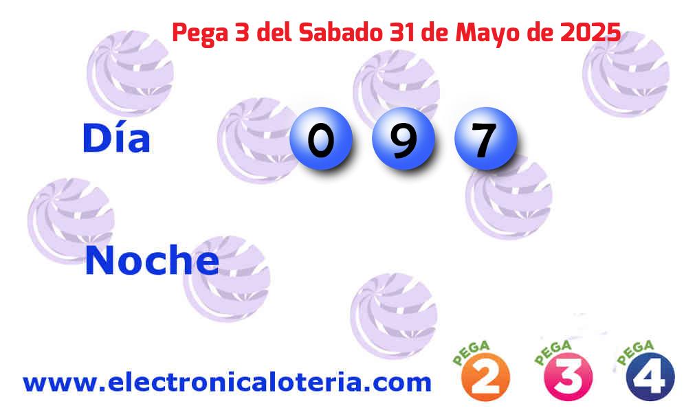 Pega 3 día del Sábado 31 de Mayo de 2025