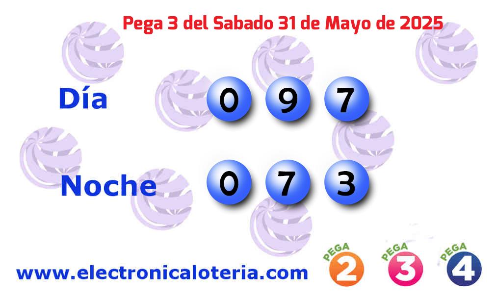 Pega 3 noche del Sábado 31 de Mayo de 2025