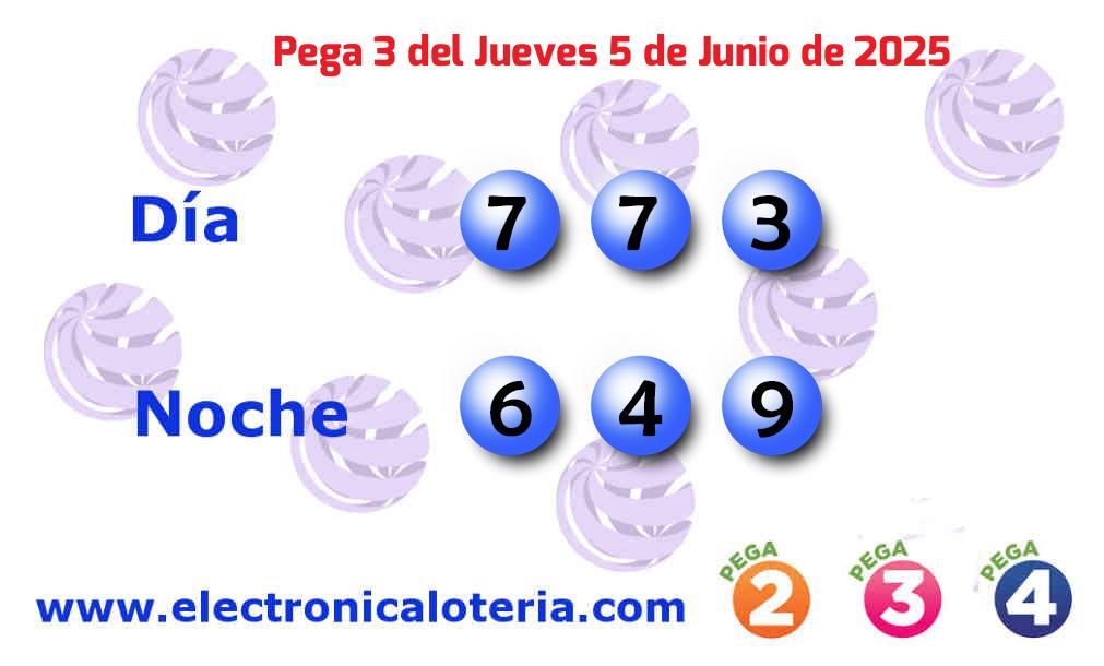 Pega 3 noche del Jueves 5 de Junio de 2025