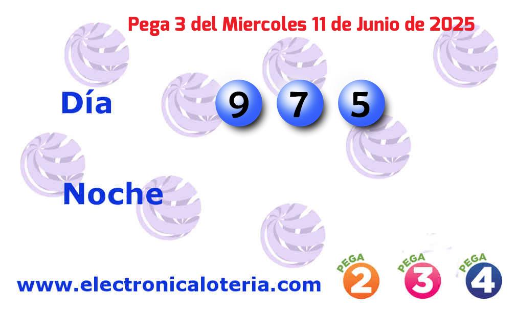 Pega 3 día del Miércoles 11 de Junio de 2025