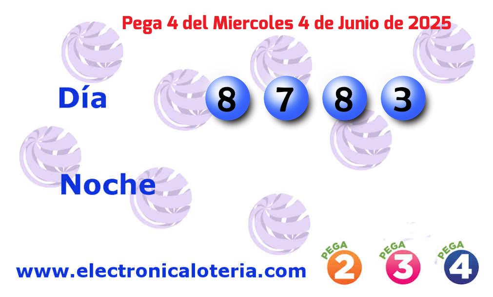 Pega 4 día del Miércoles 4 de Junio de 2025